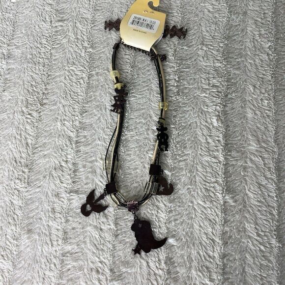 New Western Charm Metal Necklace Earring Set Cowgirl Country Guitar Boot - Picture 6 of 9